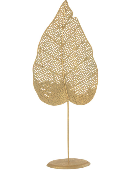 Photophore moderne Feuille XL Hauteur 49 cm en Métal Doré Ulisse - 2