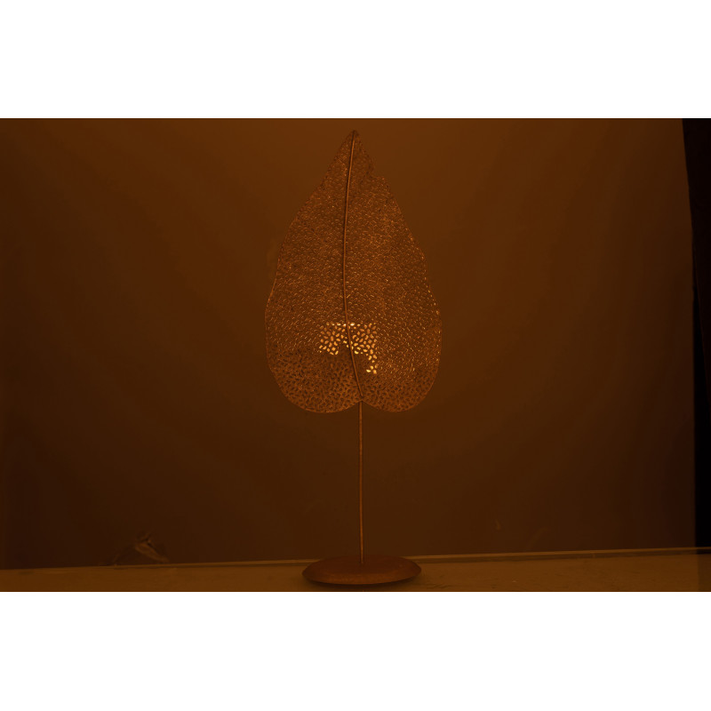 Photophore moderne Feuille XL Hauteur 49 cm en Métal Doré Ulisse - 3