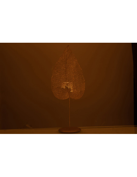 Photophore moderne Feuille XL Hauteur 49 cm en Métal Doré Ulisse - 3