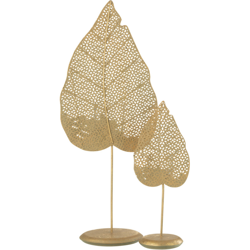 Photophore moderne Feuille XL Hauteur 49 cm en Métal Doré Ulisse - 5