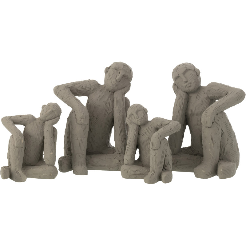 Serre livres original ethniques Personnages Hauteur 25 cm en Ciment Gris Gamioko - 2