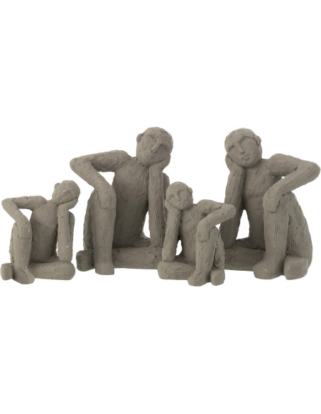 Serre livres original ethniques Personnages Hauteur 25 cm en Ciment Gris Gamioko - 2