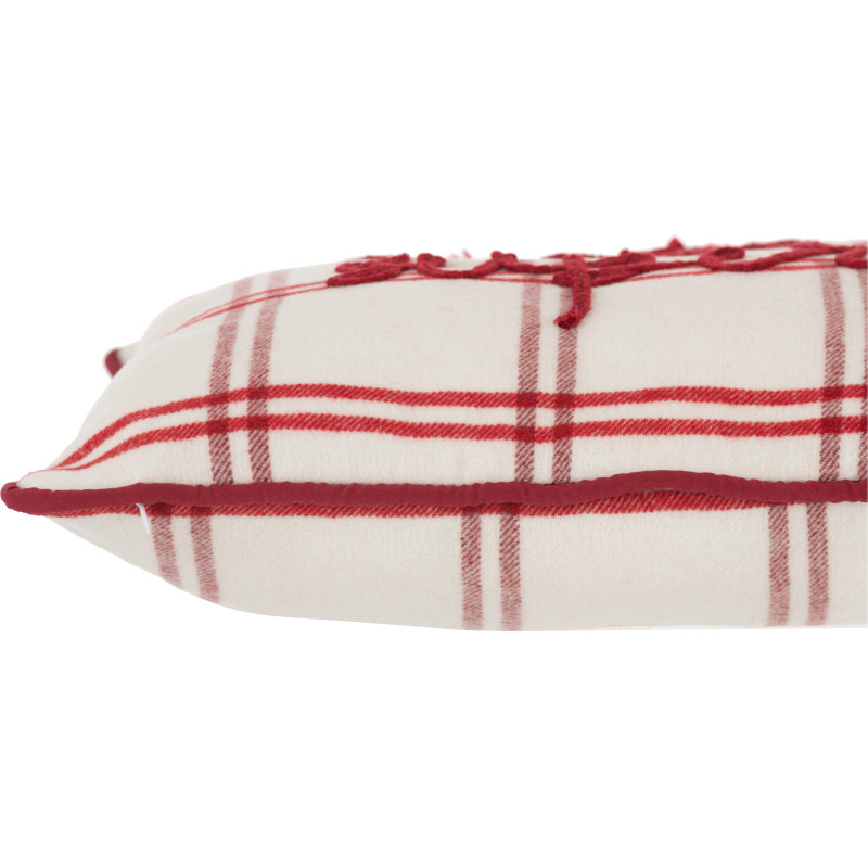 Coussin original Ma Maison C'est Super Carré 44x44 en Tissu Rouge Blanc Motif carreaux Isarion (Lot de 2) - 4