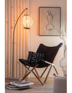 Lanterne photophore ovale Hauteur 49 cm en Bambou Naturel Azalie - 1 2