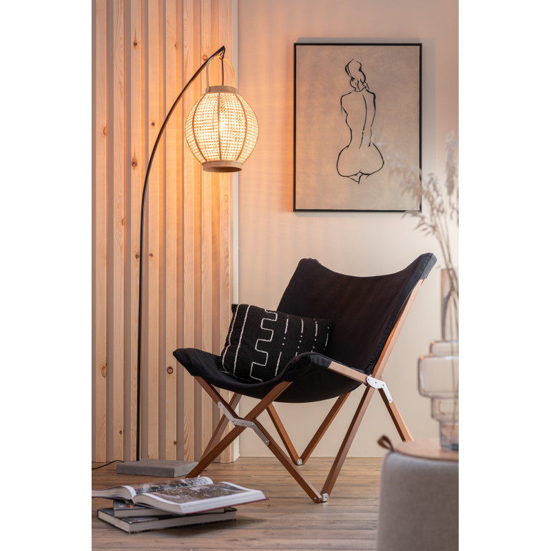 Lanterne photophore ovale Hauteur 49 cm en Bambou Naturel Azalie - 2