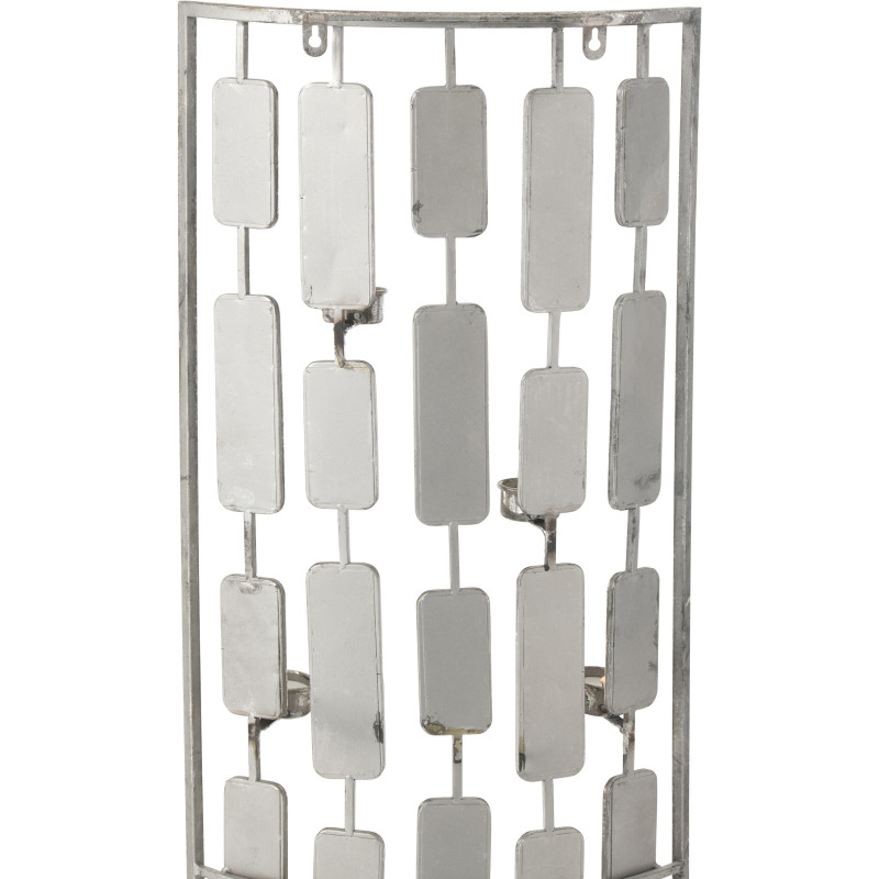 Bougeoir mural 8 bougies XL Hauteur 121 cm en Métal Doré Vieilli Miroir Zynor - 4