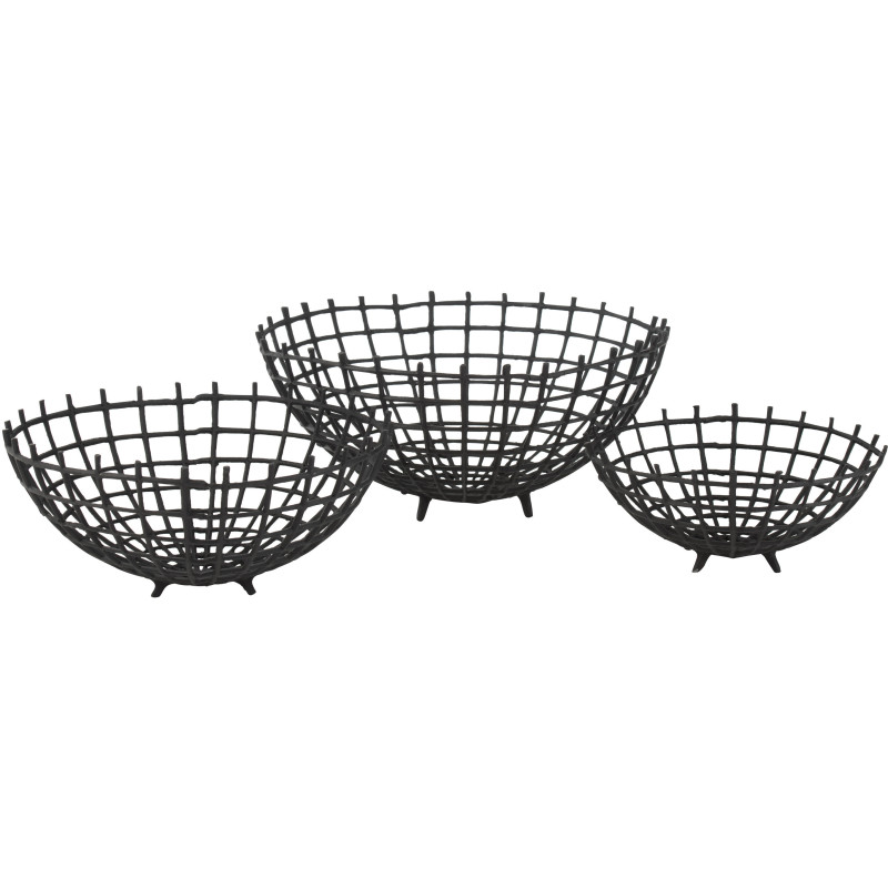 Corbeille à fruits XL design Ronde 45 cm en Métal Noir Myano - 2