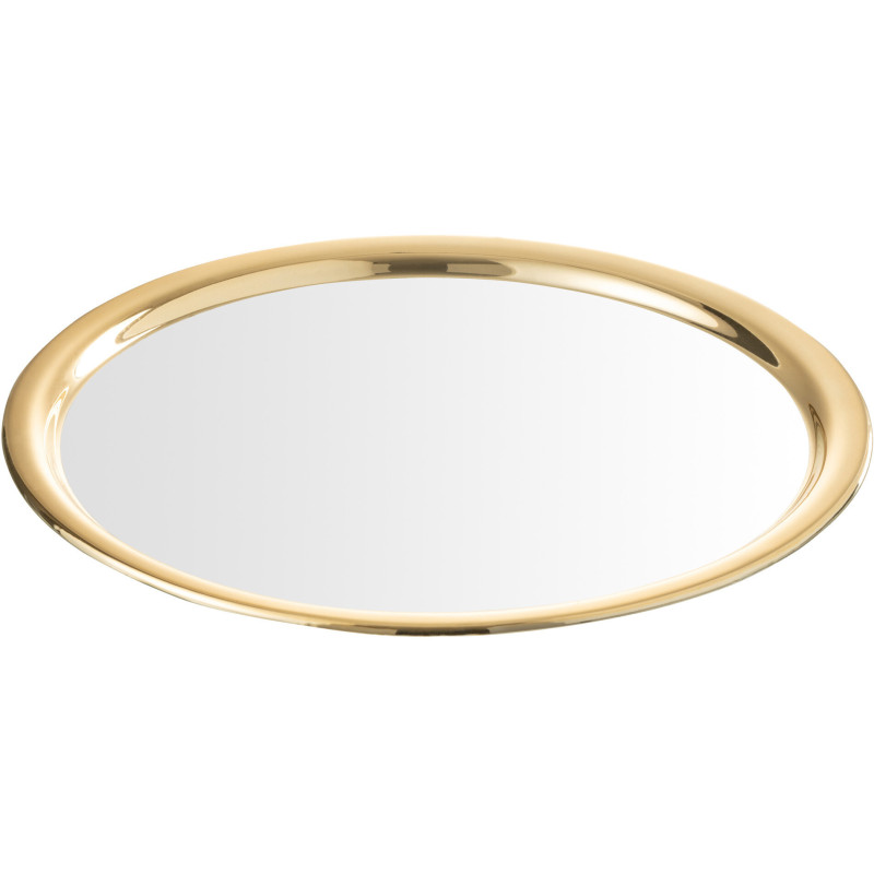 Plateau décoratif moderne chic rond 33 cm en Verre Transparent Doré Reloria - 1