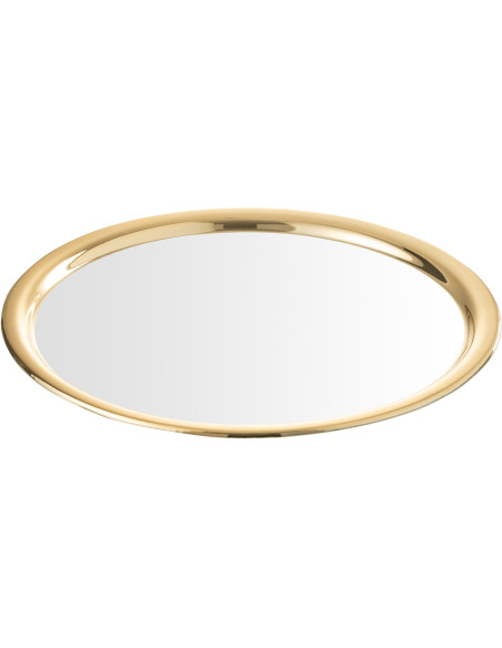 Plateau décoratif moderne chic rond 33 cm en Verre Transparent Doré Reloria - 1