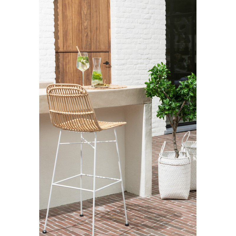 Panier de rangement Carré en Rotin Blanc Melyra (Lot de 3) - 2