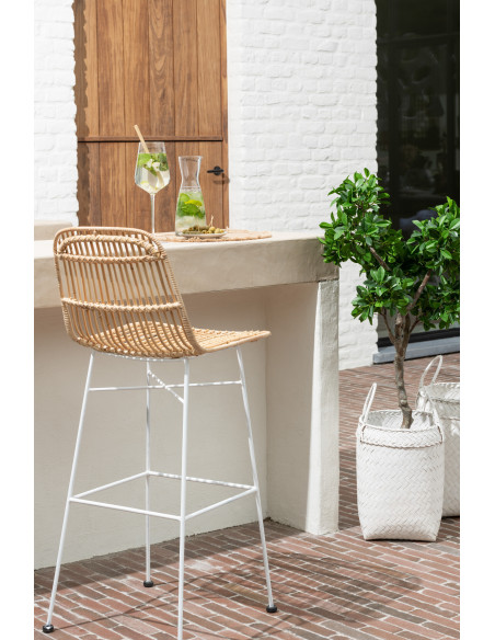 Panier de rangement Carré en Rotin Blanc Melyra (Lot de 3) - 2