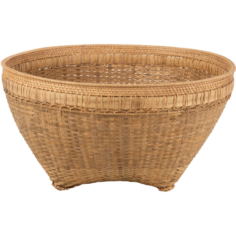 Corbeille de rangement vintage XL Ronde Diamètre 85 cm en Rotin Naturel Tressé Zelina - 1