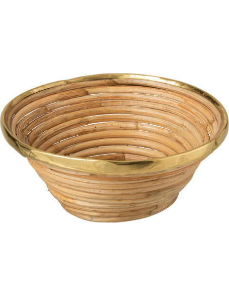 Corbeille à fruits vintage 28 cm en Rotin brut Naturel Doré Almira - 1