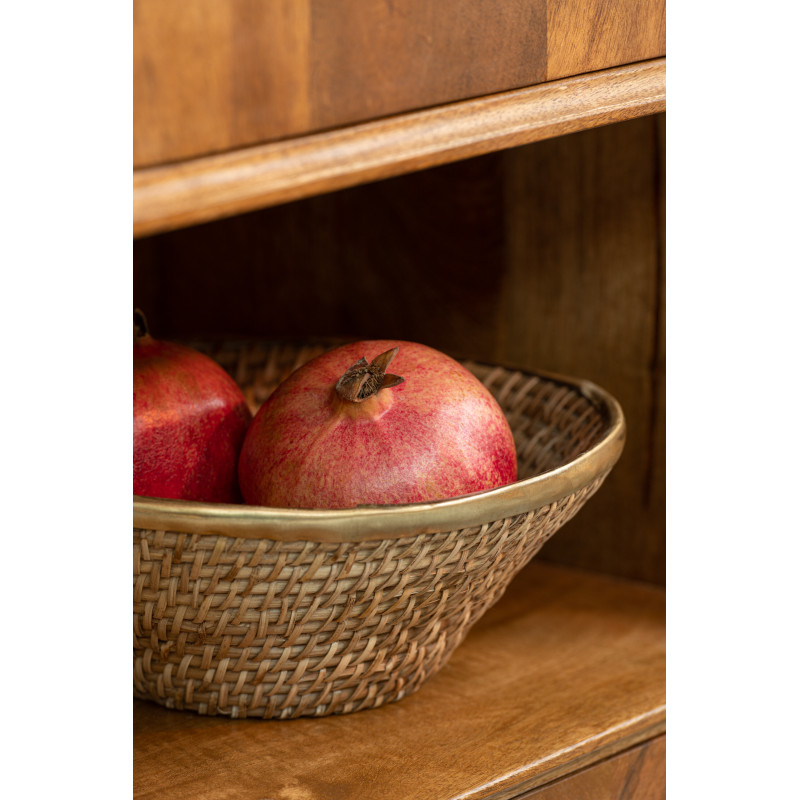 Corbeille à fruits vintage 28 cm en Rotin brut Naturel Doré Almira - 2