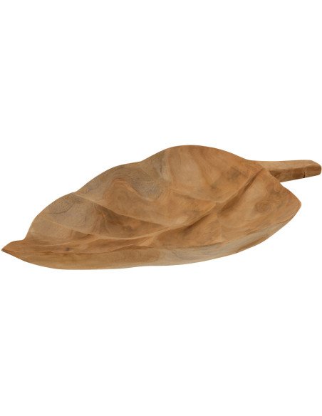 Vide poche original Feuille 39 cm en Bois de teck Naturel Jeria - 1