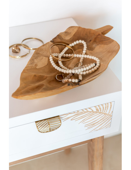 Vide poche original Feuille 39 cm en Bois de teck Naturel Jeria - 2