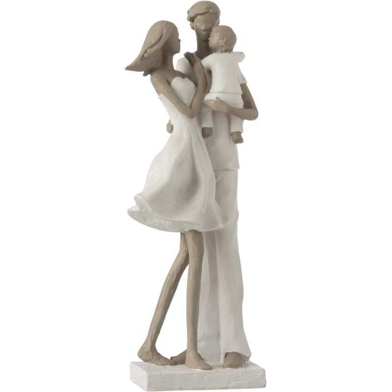 Statuette déco Couple amoureux Hauteur 24 cm en Résine Blanc Taupe Tresna - 1