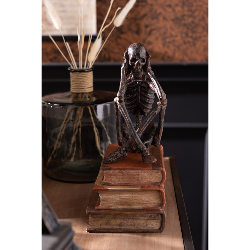 Statue déco originale Squelettes sages Entendre Voir Se Taire Hauteur 23 cm en Résine Bronze Ilvora (Lot de 3) - 4