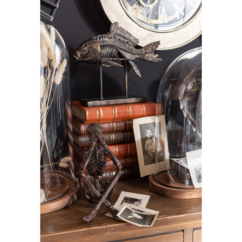 Statue déco originale Squelettes sages Entendre Voir Se Taire Hauteur 23 cm en Résine Bronze Ilvora (Lot de 3) - 5