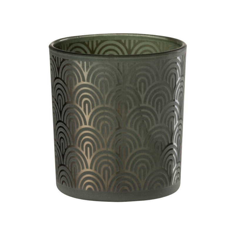 Photophore moderne Diamètre 7 cm en Verre Vert Arc - 1