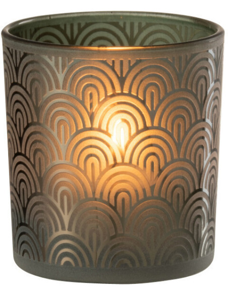 Photophore moderne Diamètre 7 cm en Verre Vert Arc - 2