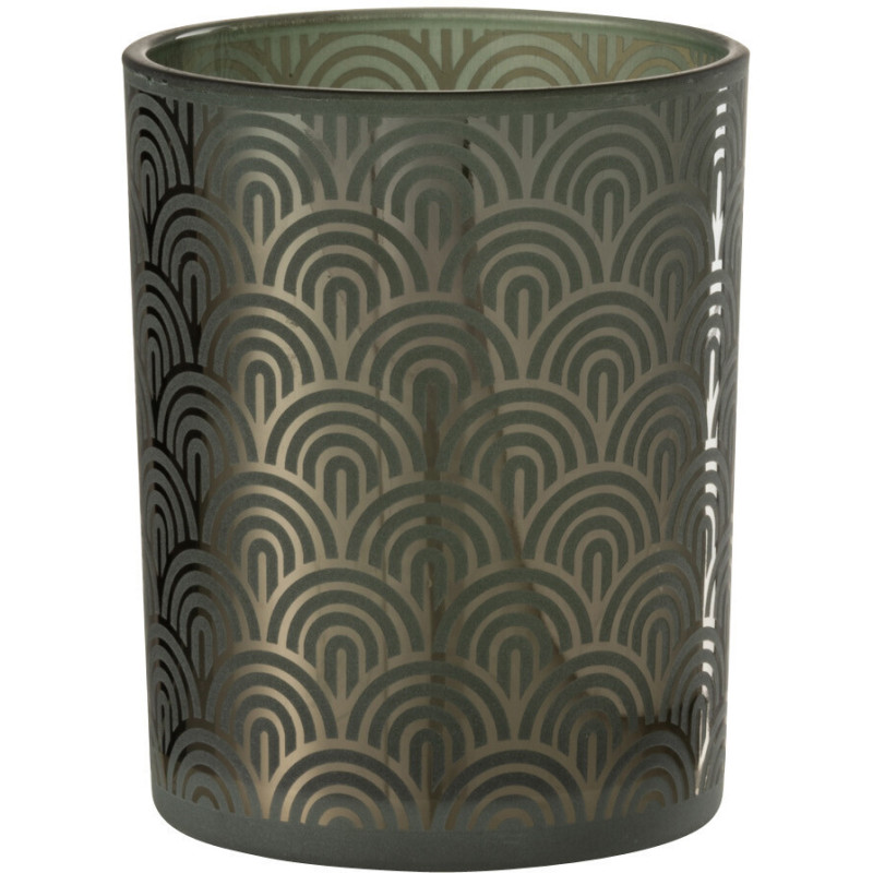 Photophore moderne Diamètre 10 cm en Verre Vert Arc - 1