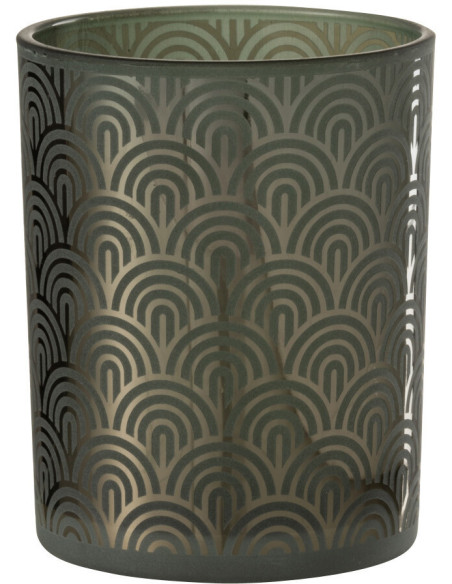 Photophore moderne Diamètre 10 cm en Verre Vert Arc - 1