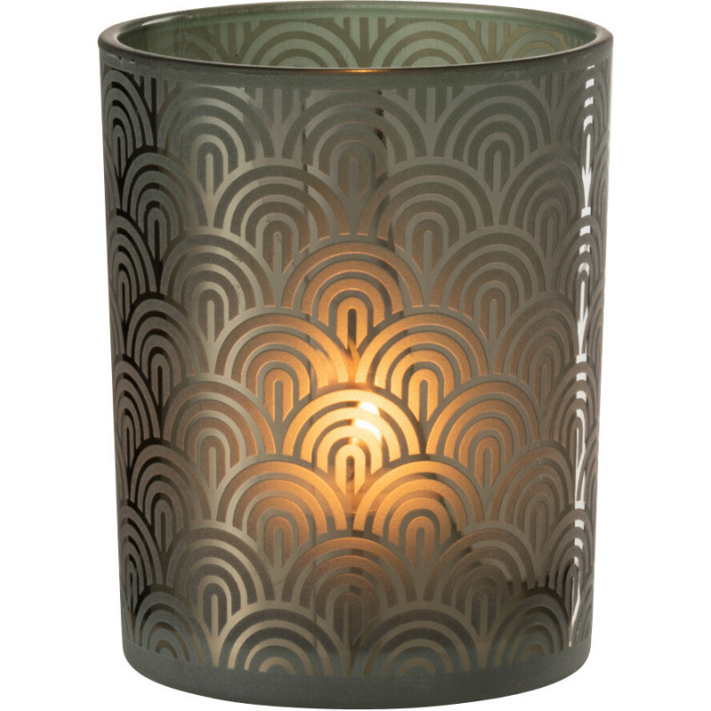 Photophore moderne Diamètre 10 cm en Verre Vert Arc - 2