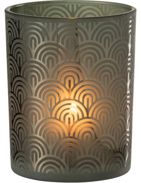 Photophore moderne Diamètre 10 cm en Verre Vert Arc - 2