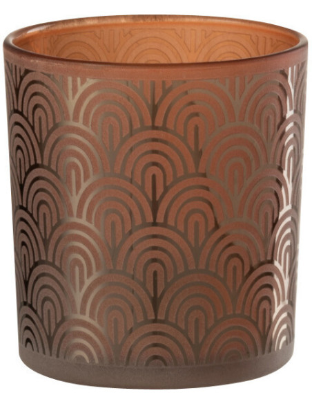 Photophore moderne Diamètre 7 cm en Verre Orange Arc - 1