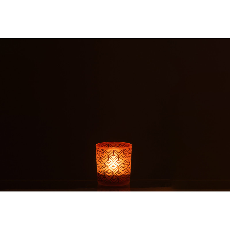 Photophore moderne Diamètre 7 cm en Verre Orange Arc - 3