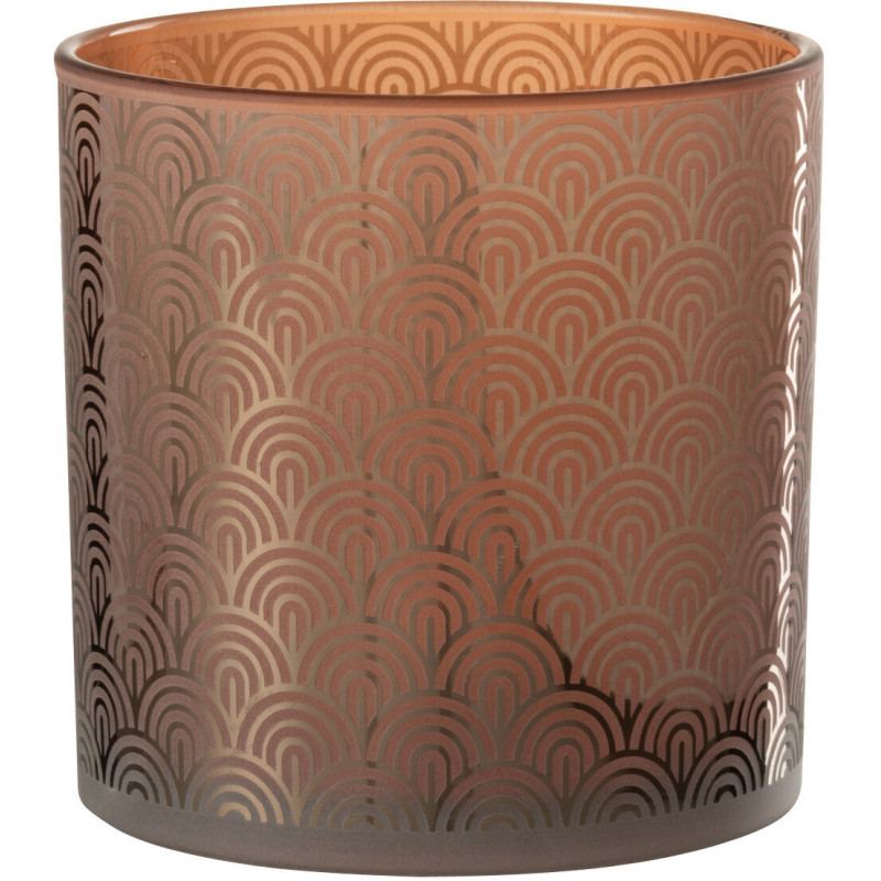 Photophore moderne Diamètre 15 cm en Verre Orange Arc - 1