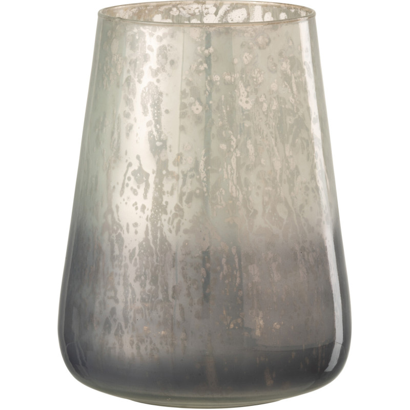 Photophore moderne XL Diamètre 17 cm en Verre Gris Milky - 1