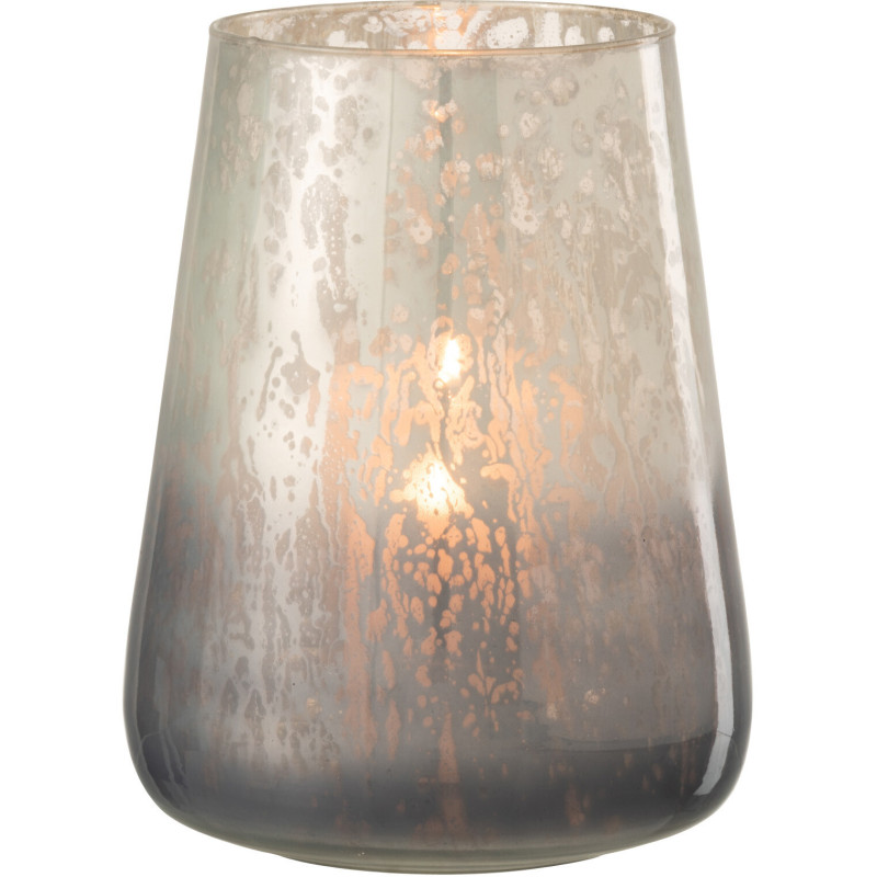 Photophore moderne XL Diamètre 17 cm en Verre Gris Milky - 2