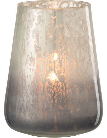 Photophore moderne XL Diamètre 17 cm en Verre Gris Milky - 2