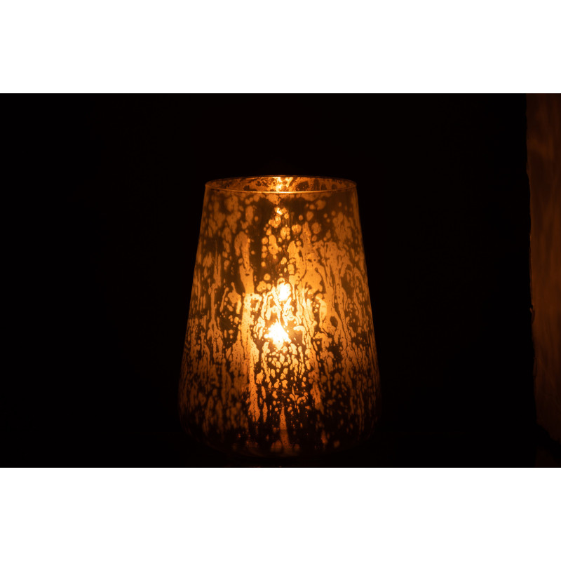 Photophore moderne XL Diamètre 17 cm en Verre Gris Milky - 3