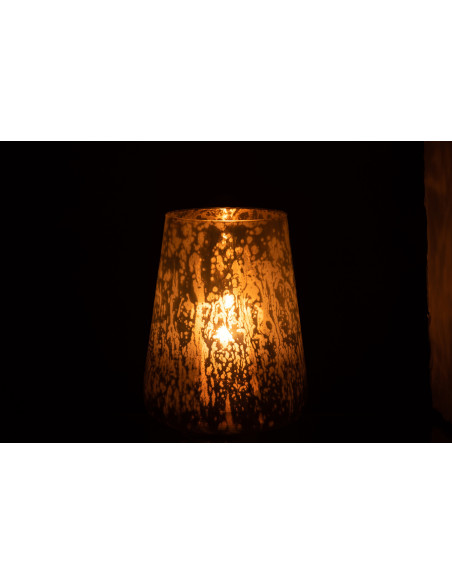 Photophore moderne XL Diamètre 17 cm en Verre Gris Milky - 3