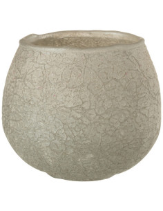 Photophore moderne boule Diamètre 10 cm en Verre Gris Motif craquelé Garon - 1