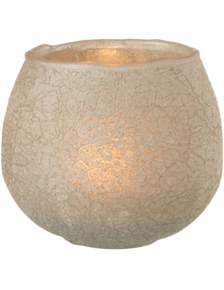 Photophore moderne boule Diamètre 10 cm en Verre Gris Motif craquelé Garon - 2