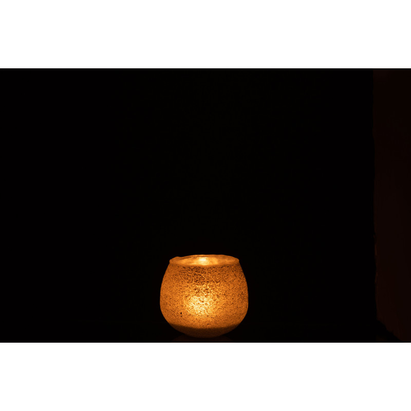 Photophore moderne boule Diamètre 10 cm en Verre Gris Motif craquelé Garon - 3