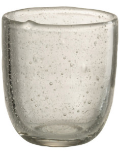 Photophore vintage Diamètre 7 cm en Verre Transparent Motif bulles Halen - 1