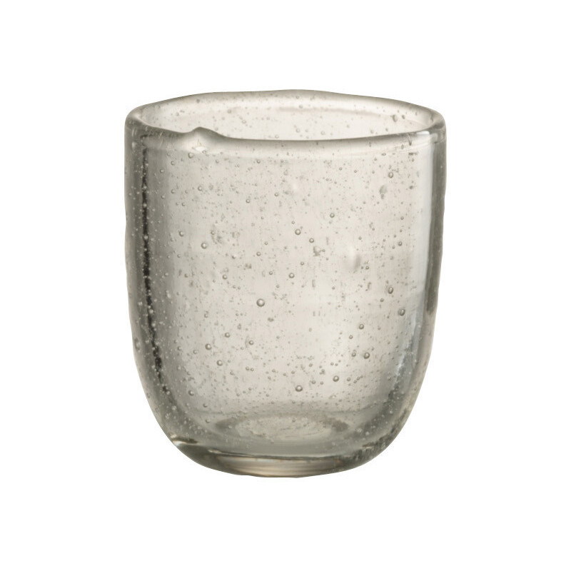 Photophore vintage Diamètre 7 cm en Verre Transparent Motif bulles Halen - 1