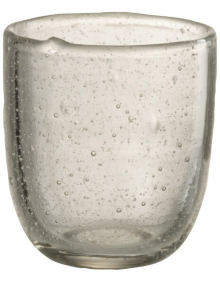 Photophore vintage Diamètre 7 cm en Verre Transparent Motif bulles Halen - 1