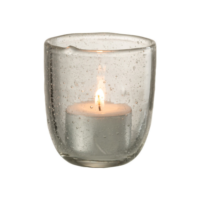 Photophore vintage Diamètre 7 cm en Verre Transparent Motif bulles Halen - 2