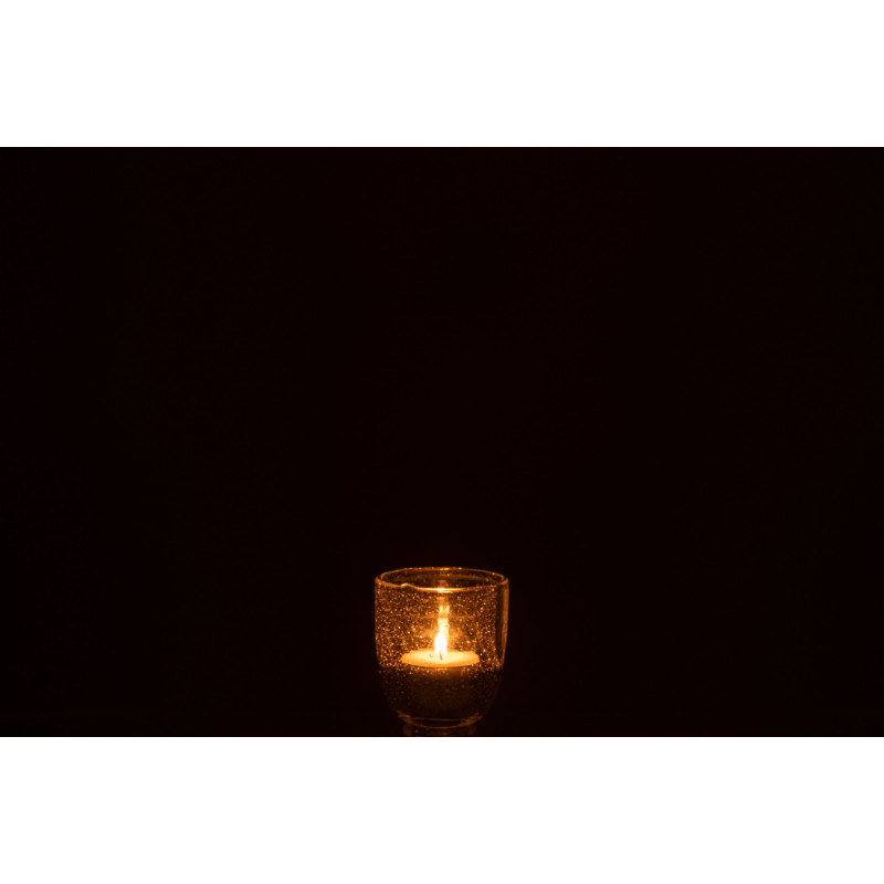 Photophore vintage Diamètre 7 cm en Verre Transparent Motif bulles Halen - 3