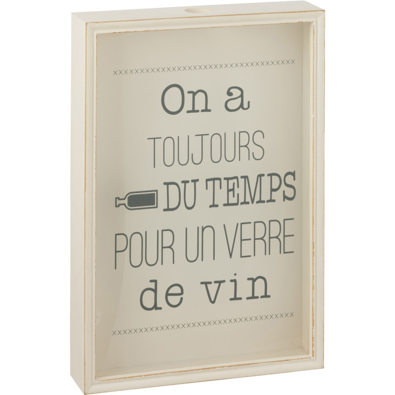 Décoration murale Cadre pour bouchons 35x50 en Bois Blanc Vieilli Kelin - 1