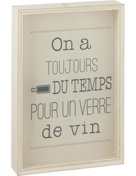 Décoration murale Cadre pour bouchons 35x50 en Bois Blanc Vieilli Kelin - 1
