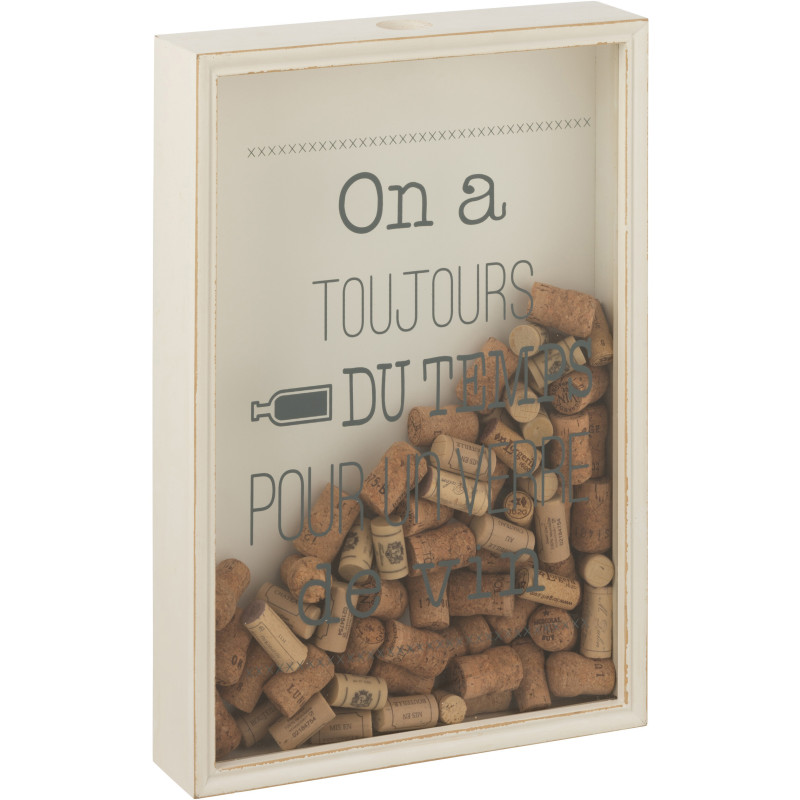 Décoration murale Cadre pour bouchons 35x50 en Bois Blanc Vieilli Kelin - 2