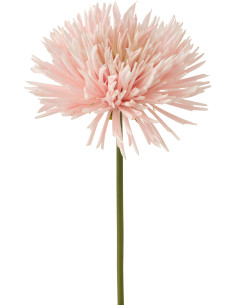 Fleur artificielle XL réaliste Chrysanthème Hauteur 58 cm en Plastique Rose clair Vert - 1 2