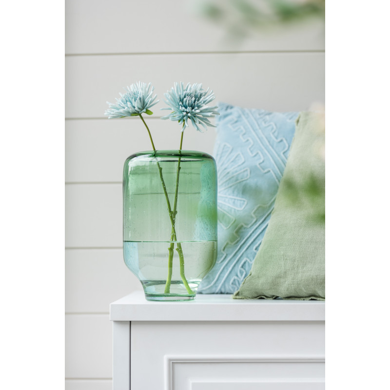 Fleur artificielle réaliste Chrysanthème Hauteur 40 cm en Plastique Bleu clair Vert J-Line - 2